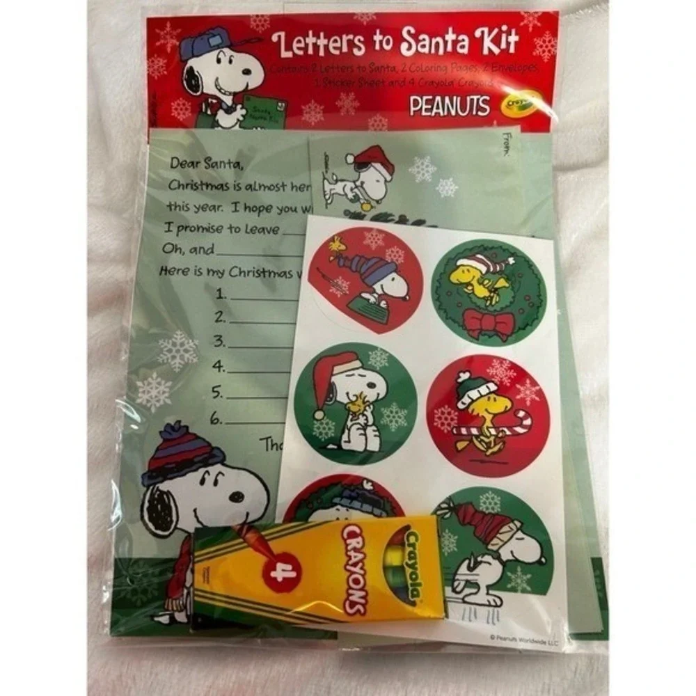 Hallmark Letters to Santa kit. Disney and peanuts‎ snoopy.. bundle of 3 New